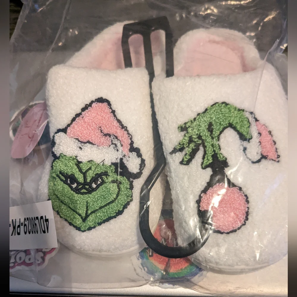 Kids Christmas Grinch Slippers